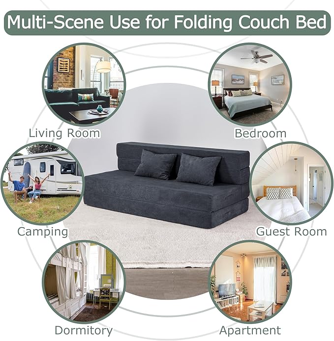 Folding Sofa Bed, 4 in 1 Convertible Sleeper Chair
