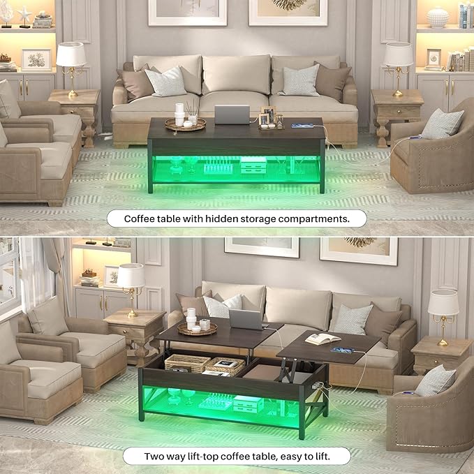 Aheaplus Coffee Table, Lift Top Coffee Table