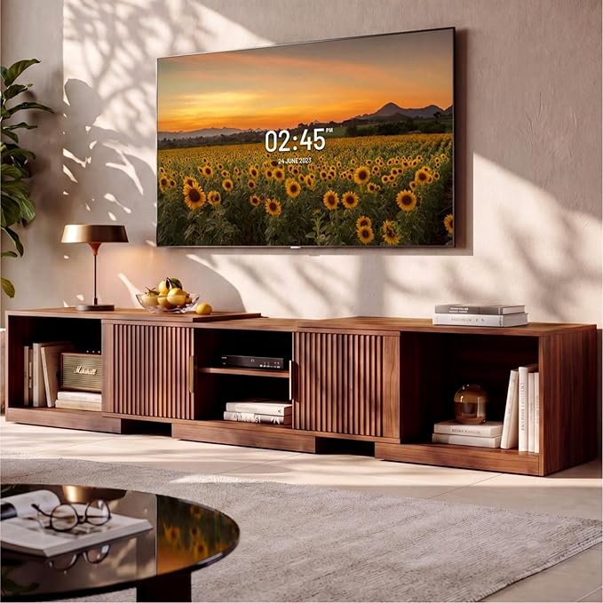 IRONCK TV Stand for 55-80 Inches TVs, Extendable Corner Entertainment Center