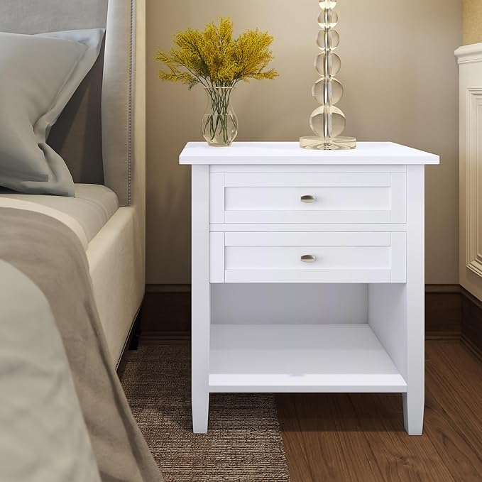SIMPLIHOME Warm Shaker Bedside Table