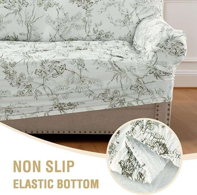 H.VERSAILTEX Printed Chair Slip Cover Floral Pattern Sofa Cover Soft