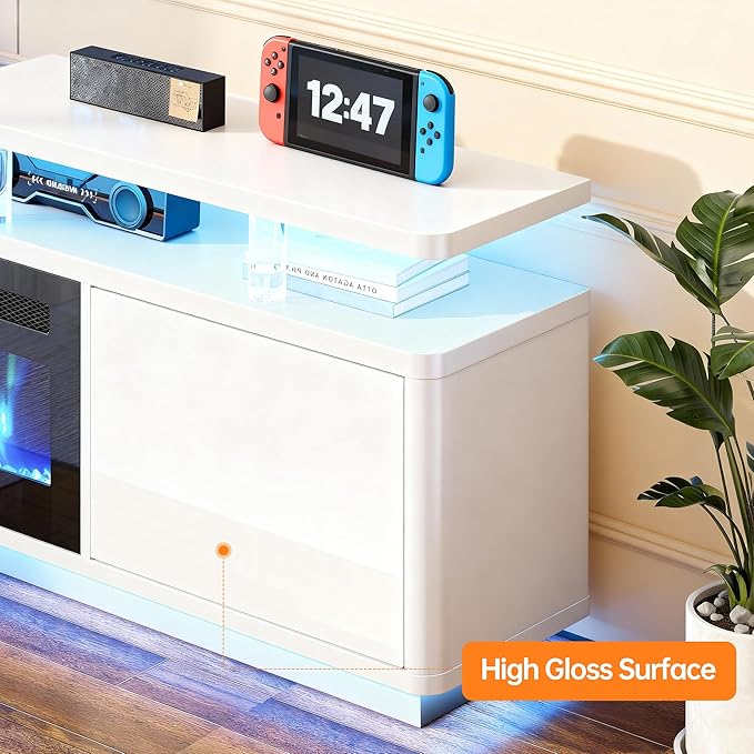 MXV 80" Fireplace TV Stand for TVs UP to 90", Entertainment Center