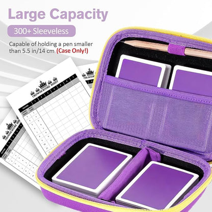 ProCase Hard Playing Card Game Carrying Case, Travel Storage Box Holds 300+ Trading Cards, Bag Holder for Classic Board Game UNO, Five Crowns，SKYJO, PlayMonster and More (Case Only) -Purple