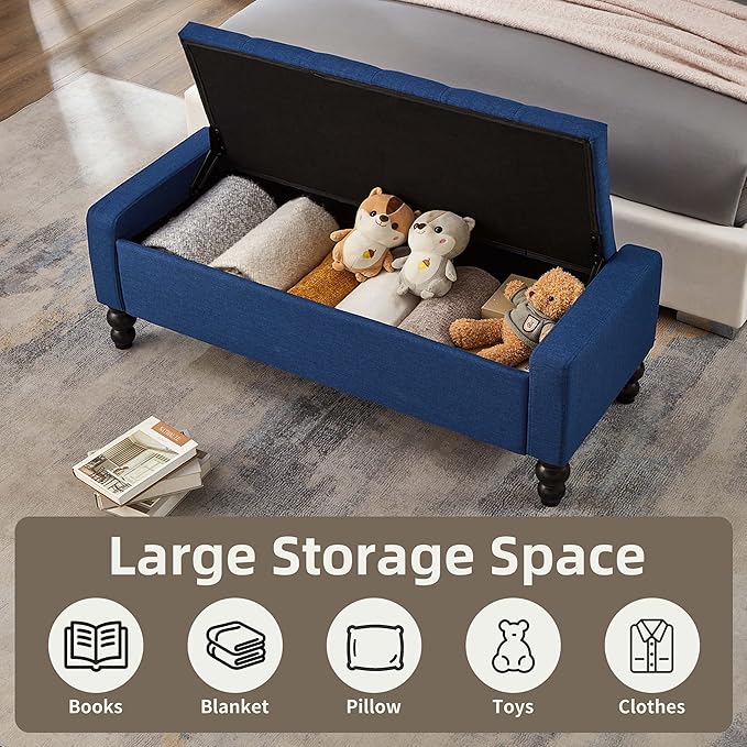 50" W Storage Ottoman Bench
