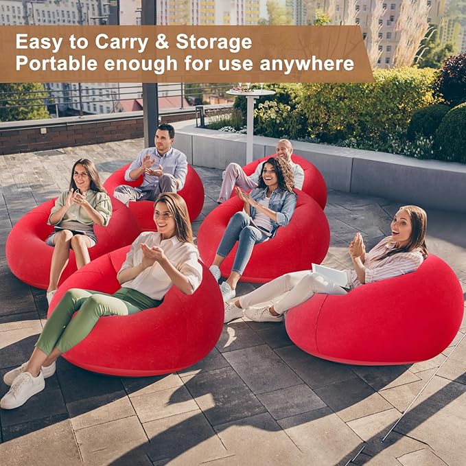 Realspring 6 9 12 Pcs Inflatable Bean Bag Chairs