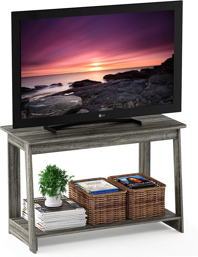 Furinno BEGINNING TV Stand, 2-Tier Rectangular Entertainment Center