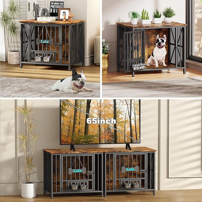 Easycom Dog Crate Furniture, 31.5" Assembly-Free Dog Crates