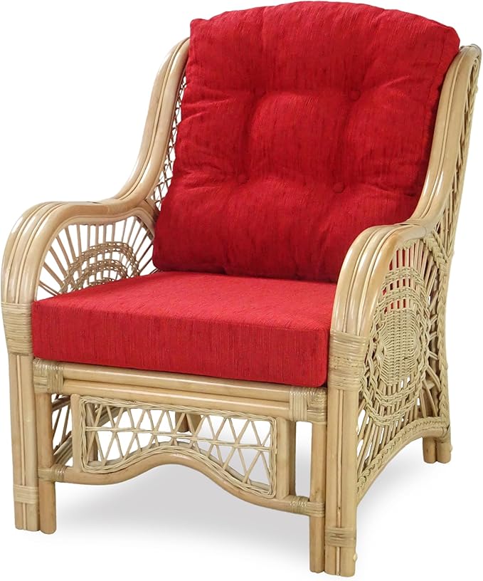 Malibu Lounge Living Accent Armchair Natural Rattan Wicker Handmade Design