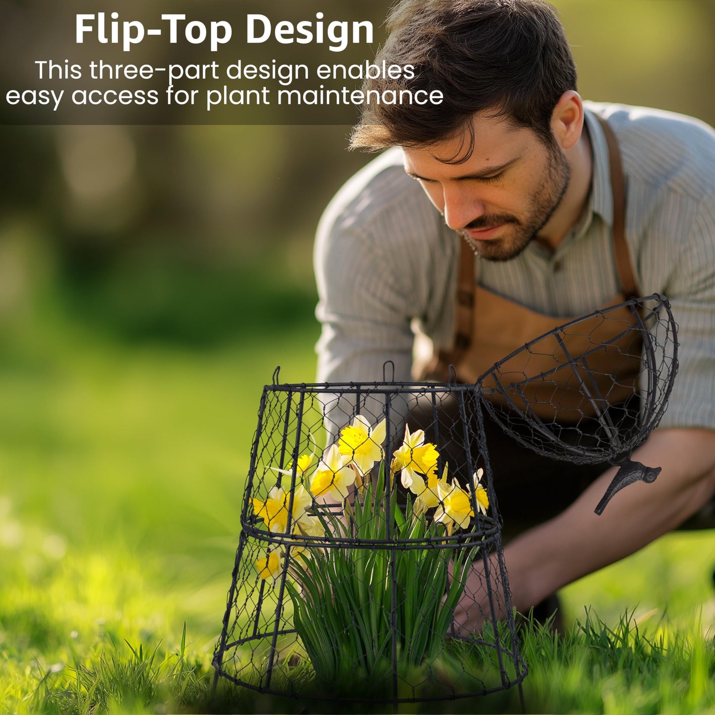 DHAMPOOH Pack of 12 Heavy-Duty Chicken Wire Plant Cloches – Rustproof Garden Protectors and Plant Cages for Vegetables and Flowers – Safeguard Plants from Deer and Critters – 20” x 12”