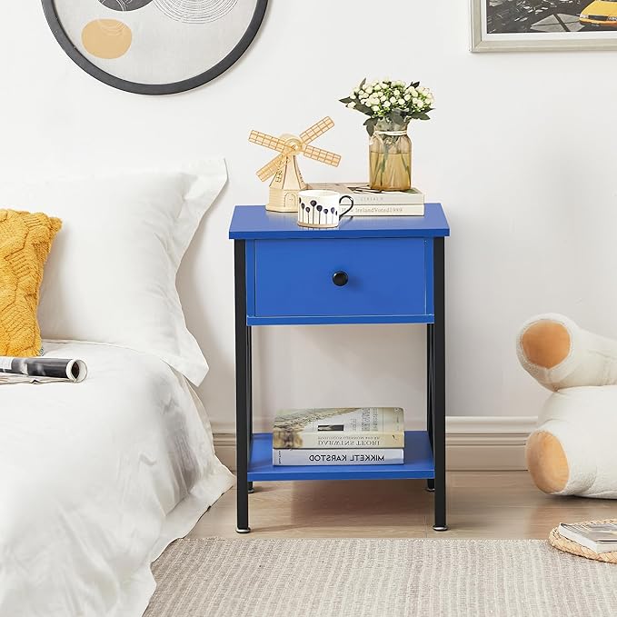 VECELO Nightstands Set of 2, Modern Bedside End Tables, Night Stands