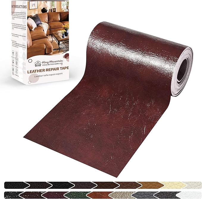 KING MOUNTAIN Leather Repair Patch, 4 x 63 Inches self Adhesive Leather Repair
