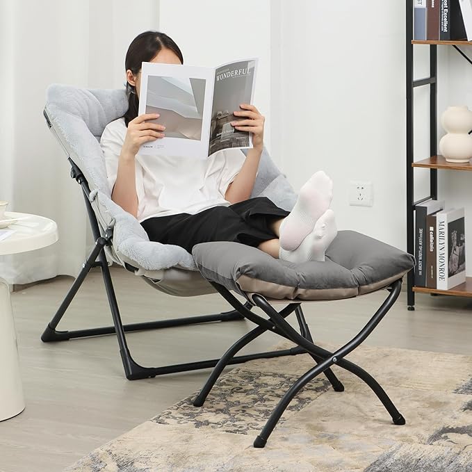 15" Folding Ottoman, Foldable Footrest Stool, Small Foot Stool