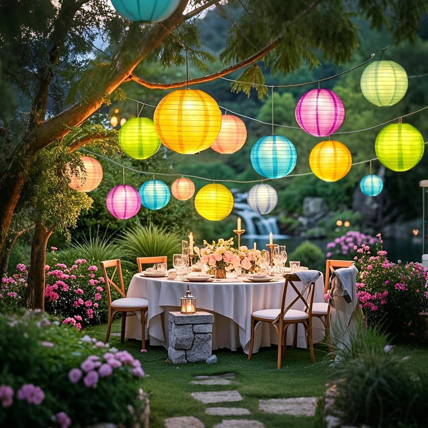 24x Battery Operated LED Party Lights Seasonal Lighting for Balloons Paper Lanterns, Waterproof - Warm White