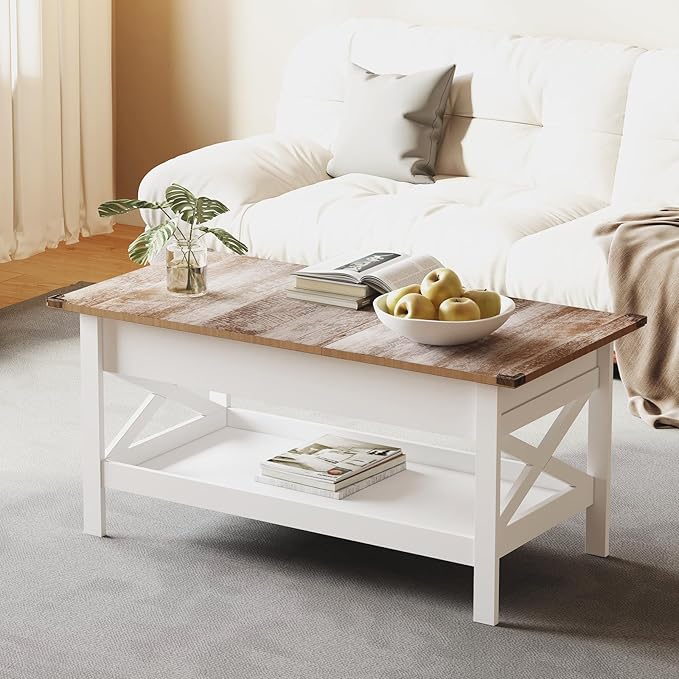 Lift Top Coffee Table with Storage, Small Coffee Table with Hidden Compartment