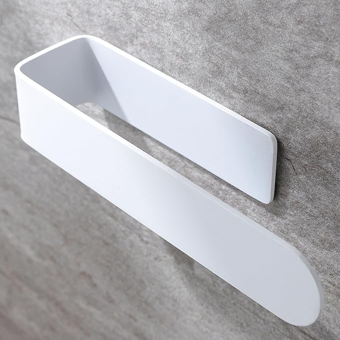 Taozun White Towel Rack, Self Adhesive Hand Towel Holder Towel Ring, Stainless