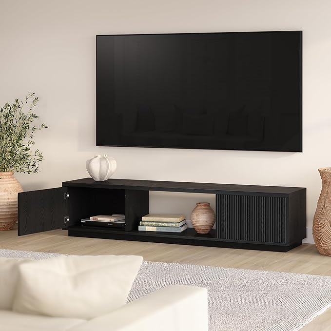Henn&Hart Fluted TV Stand for TVs up to 78"
