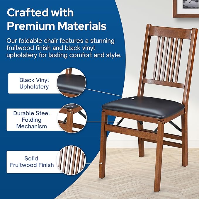 MECO Stakmore True Mission Wooden Folding Chairs