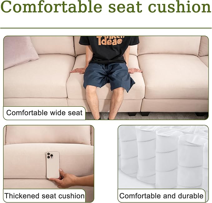 122.8" Large Sectional Couches for Living Room, 6 Seater L Shaped Modular