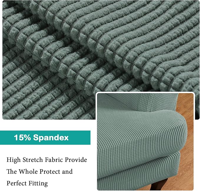 Turquoize Wingback Chair Covers 2 Piece Wing Chair Slipcover Stretch Slipcovers