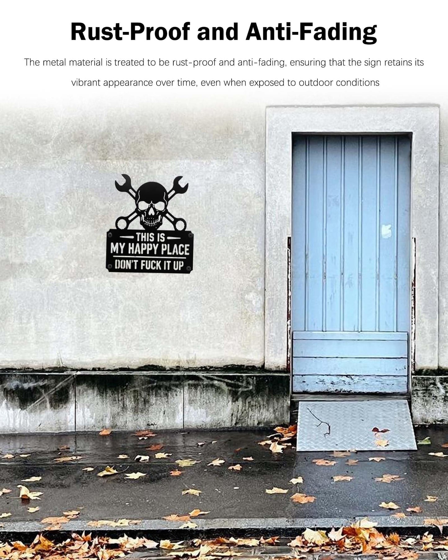Positive Metal Skull Decor Sign - Rust-Proof & Anti-Fading Skull Wall Sign for Men, Father, Husband, and Skull Lovers -for Front Door, Garden, Garage, Living Room, and More (30cm)