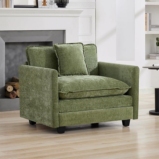 WUTUTUEE 41'' Modern Chenille Oversized Chair, Upholstered Accent Living Room
