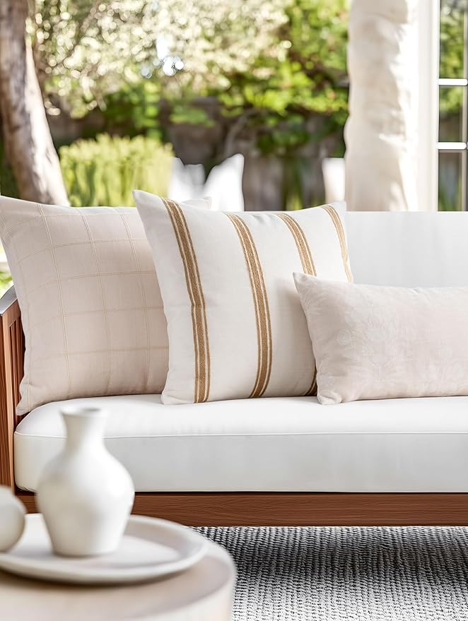 Crumbs Home Modern Farmhouse Fall Linen Indoor Outdoor Throw Pillow Cover Only