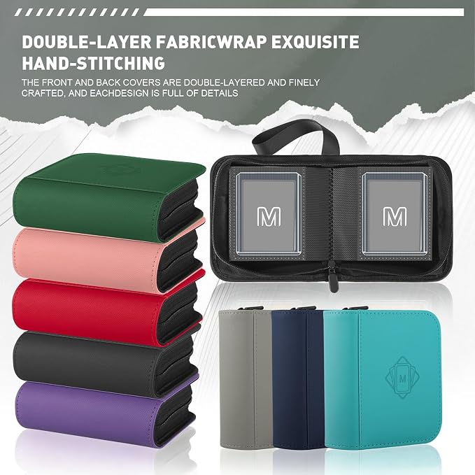 1 Pocket Toploader Binder Holds 40 Cards with 20 Sleeves Collectible Trading Card Album, for 3x4 Toploaders Hard Cases for TCG, MTG, Sports, Baseball, Football, Small Sports Card Book (1Dark Grey)