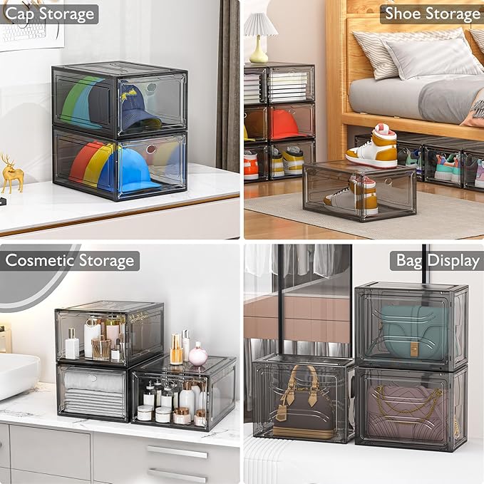 12 Pack Clear Shoe Storage Organizer
