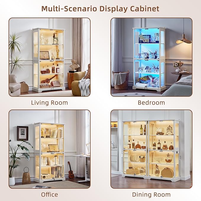 LELELINKY Farmhouse Display Cabinet Set of 2
