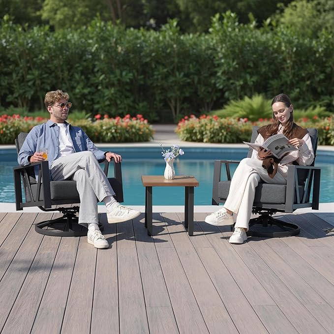 Outdoor Patio Swivel Rocking Chairs Set, Patio Porch Furniture