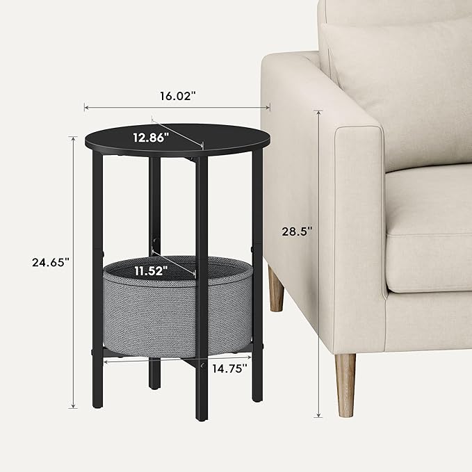 Vagusicc Round Side Table End Table