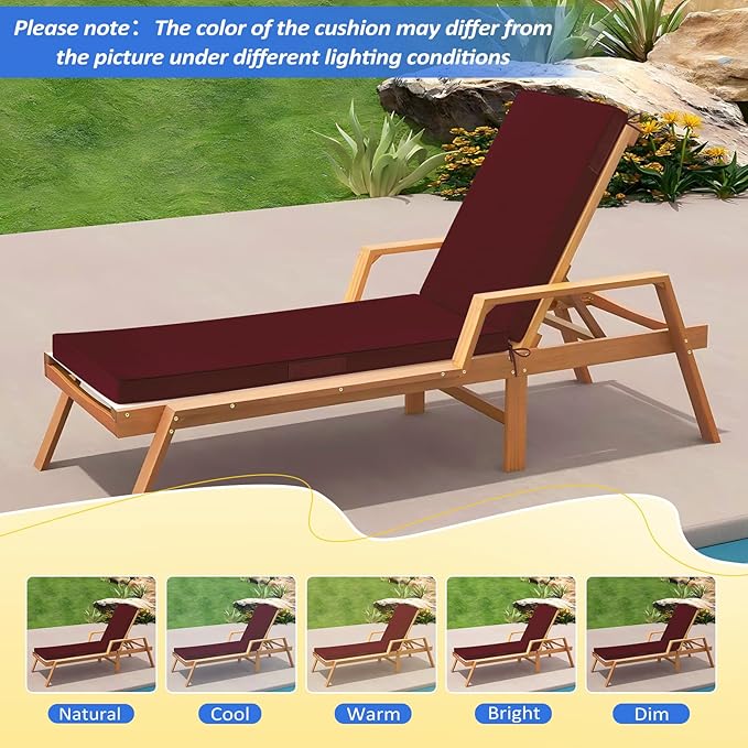 Basic Beyond Chaise Lounge Cushions Outdoor, 3-Layer Waterproof Outdoor