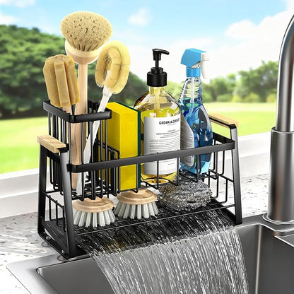 Housolution Sponge Holder for Kitchen Sink, 2-Tier Sink Caddy Organizer