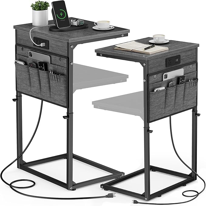 Vagusicc C-Shaped End Table Set of 2