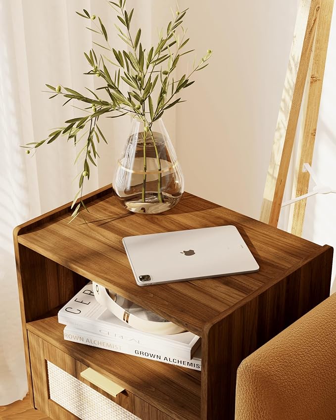 Veegle Nightstand, Modern Bedside Table