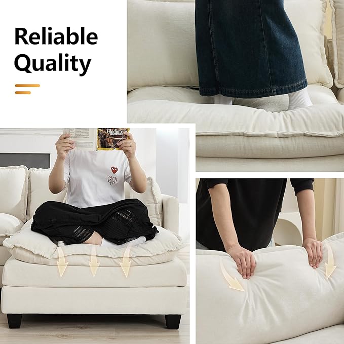 147'' Oversized U Shaped Cloud Sectional Sofa, Chenille Deep Seat Couches
