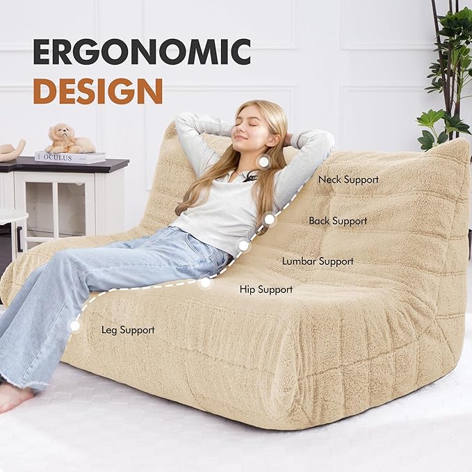 Bean Bag Loveseat Chair Big Sofa Beanbag Chair