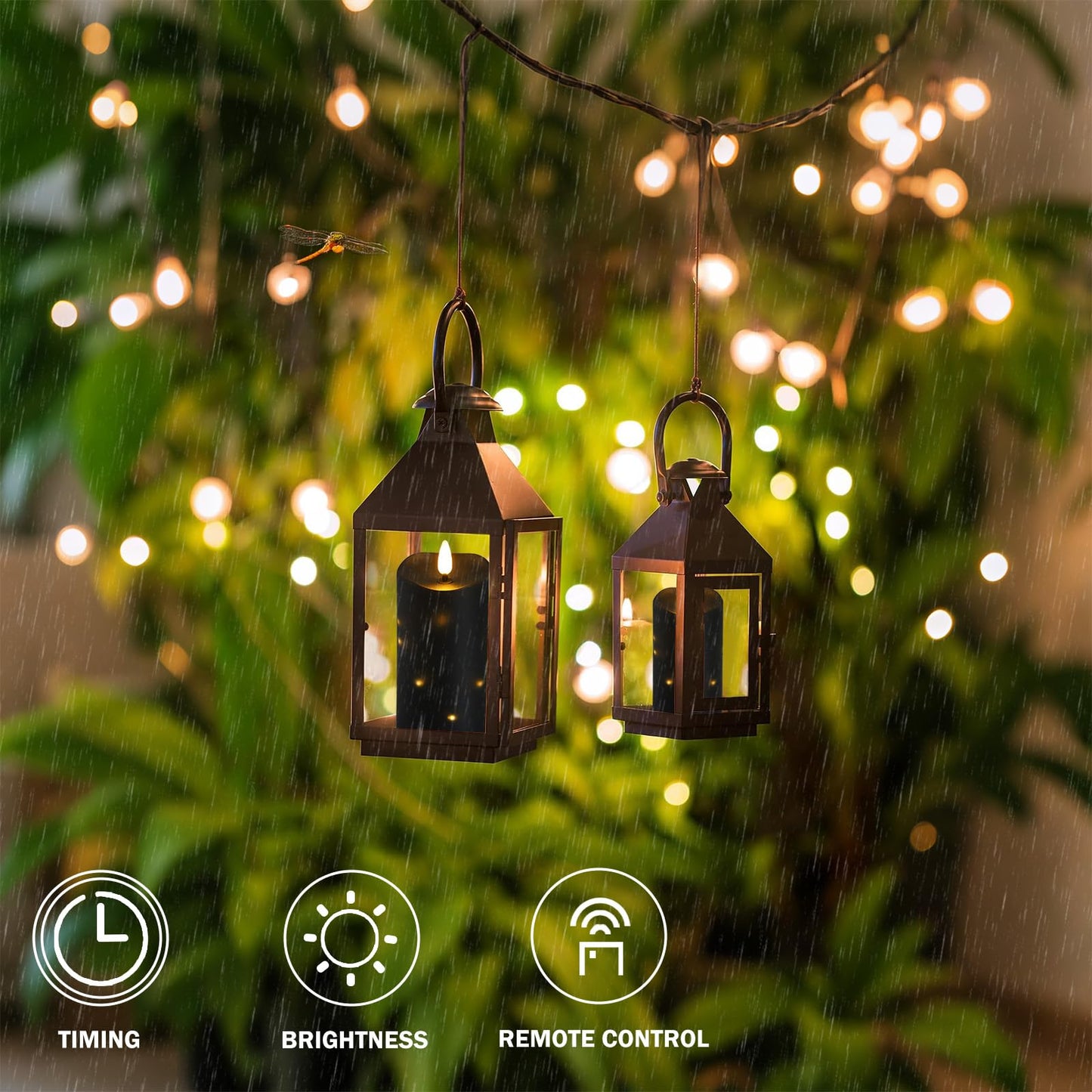MUMCHASI 5 Packs Flameless Candles, Black Battery Operated Candles, Black LED Candles with Remote, Realistic Flickering Dancing Flame, Outdoor Waterproof for Halloween Party Outdoor Garden