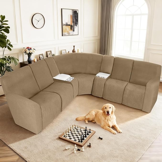 ALIECOM 100% Waterproof Recliner Sectional Couch Covers L Shape Stretch Corner