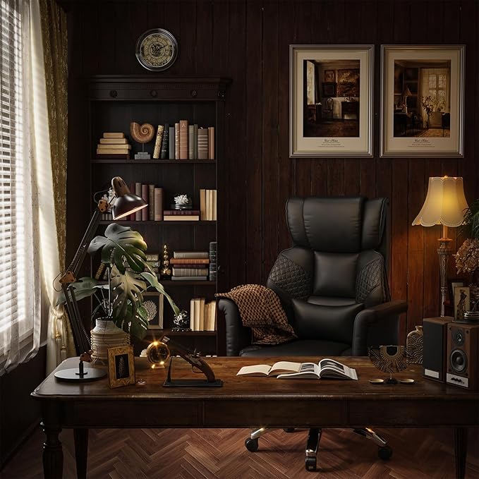 Ergonomic Office Chair with Footrest, Criss Cross Legged Desk Chair with