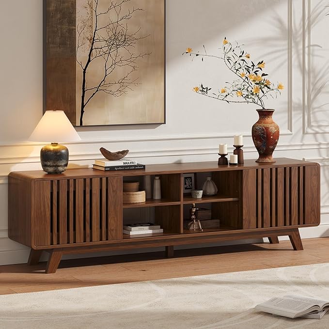 ONBRILL 70-Inch TV Stand for TVs up to 80 Inch, Mid-Century Modern Television