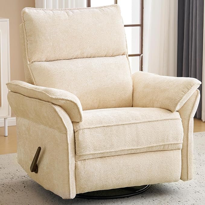 Oversized Recliner Chair, Chenille Glider Rocking Nursery Chair