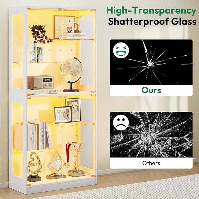 Lamtor 69-inch Glass Display Cabinet – Curio Cabinet