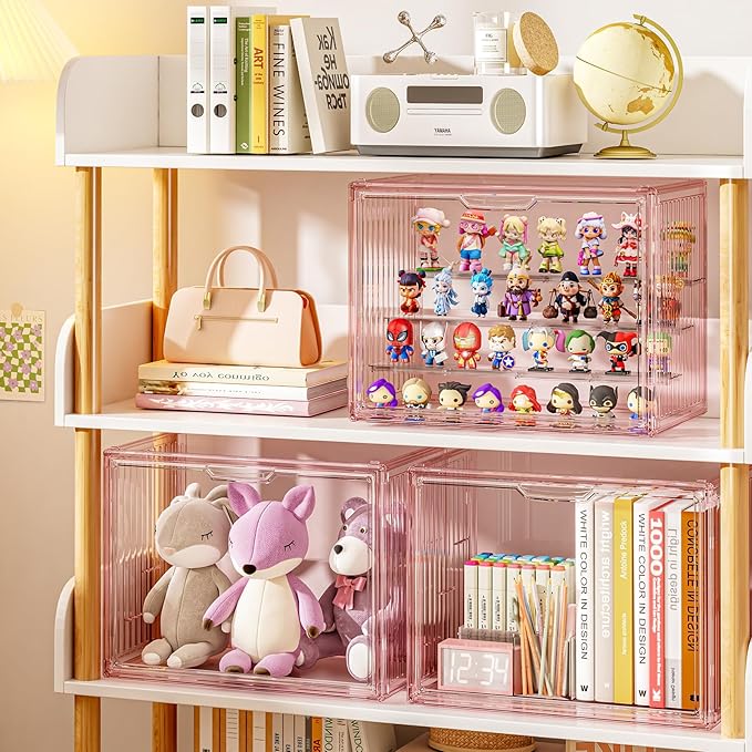 Clear Pink Acrylic Figure Display Case