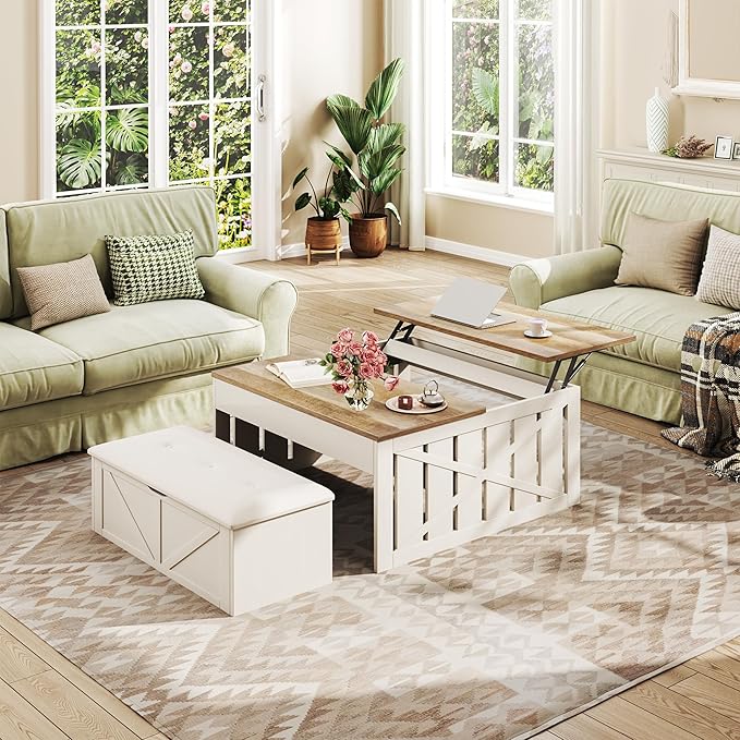 HUAHUU Coffee Table, 31.5 Lift Top Coffee Tables