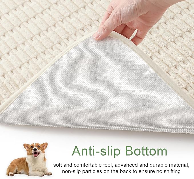 Washable Pee Pads for Dogs, Reusable Puppy Pads Dog Pads, Non-Slip Dog Pee Pads, Leakproof Pet Pee Pads Wee Wee Pads for Dogs. (Cream White, 60"x82"(Pack of 1))