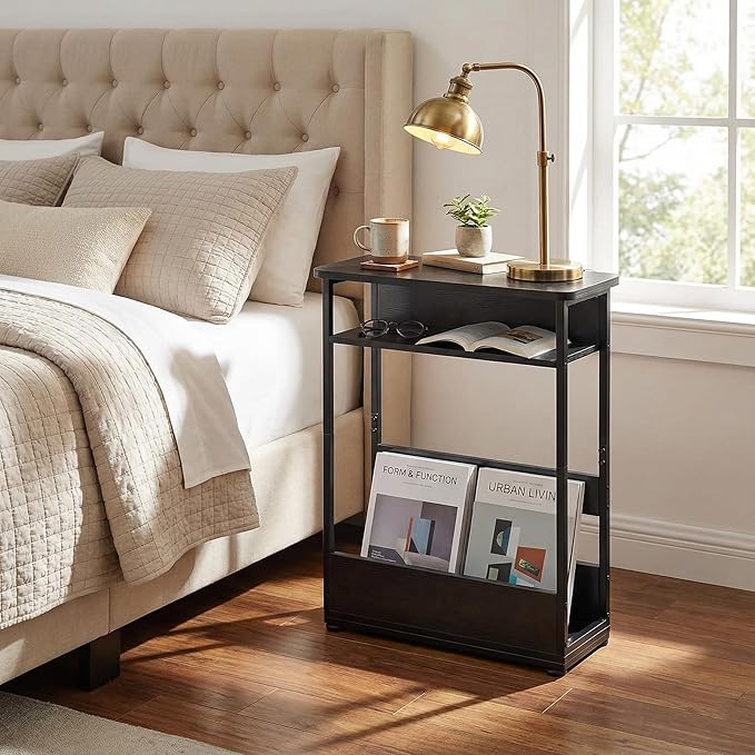 Narrow Side Table, 3-Tier Slim End Table