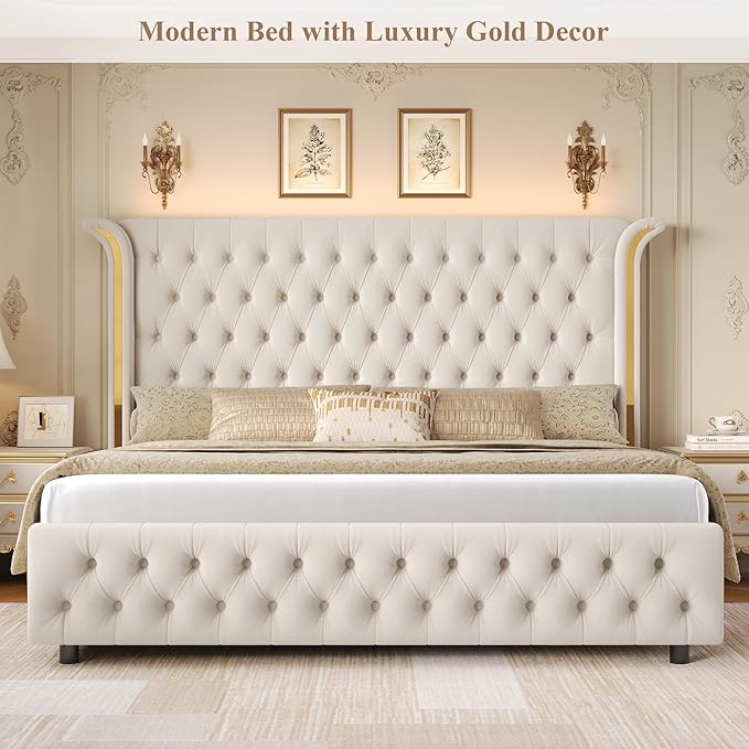 Keyluv Queen Smart LED Bed Frame