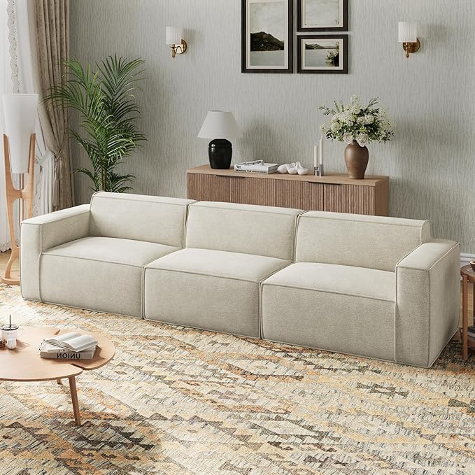 Novilla 117.7" Modular Sectional Sofa, No Assembly Cloud Sectional Couch