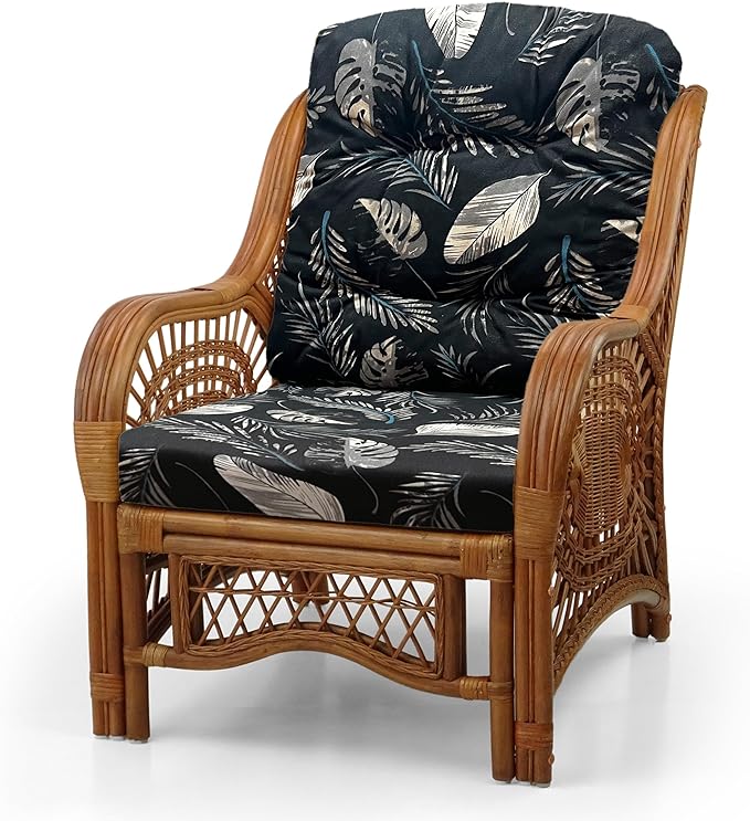 Malibu Lounge Living Accent Armchair Natural Rattan Wicker Handmade Design
